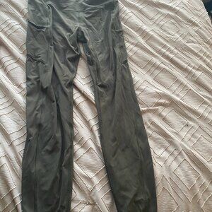 Lululemon Side Pocket Green Leggings Pants 10